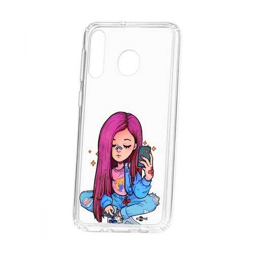 Чехол Kruche Samsung Galaxy M30 Print Pink Hair в Аврора