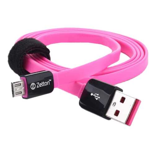 Кабель Zetton microUSB 1м Pink/Black (ZTLSUSBFCMCBP) в Аврора