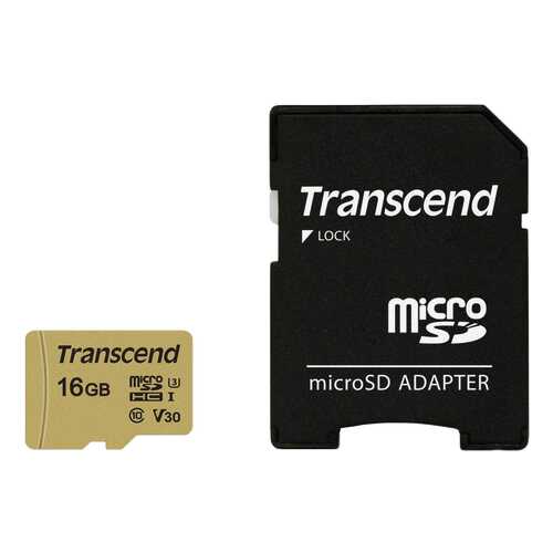 Карта памяти Transcend Micro SD 500S TS16GUSD500S 16GB в Аврора