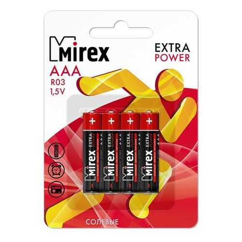 Батарейка солевая Mirex R03/AAA 1,5V 4 шт в Аврора